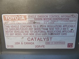 2007 Toyota Camry SE Silver 3.5L AT #Z22856
